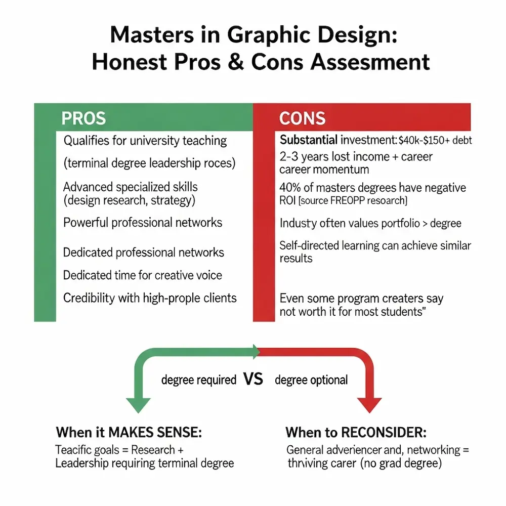 Pros and cons of masters in graphic design decision matrix