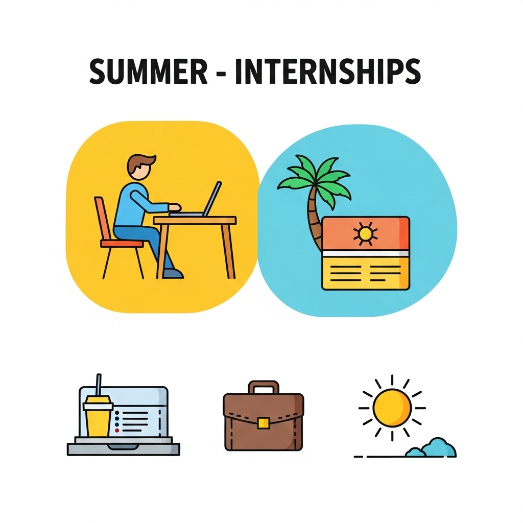 Timeline showing graphic design internships
