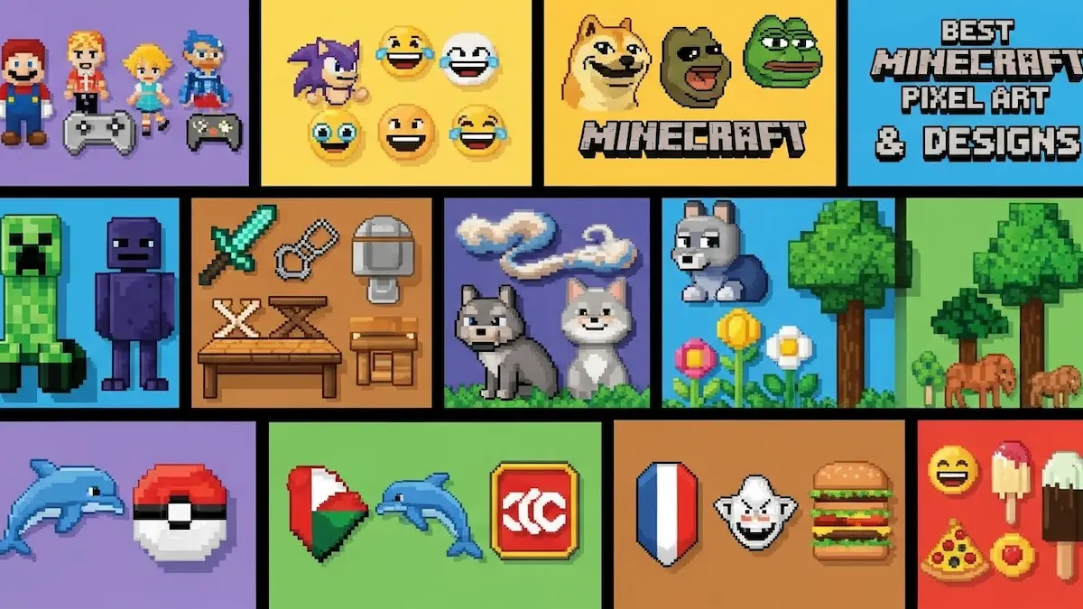 cool minecraft pixel art designs
